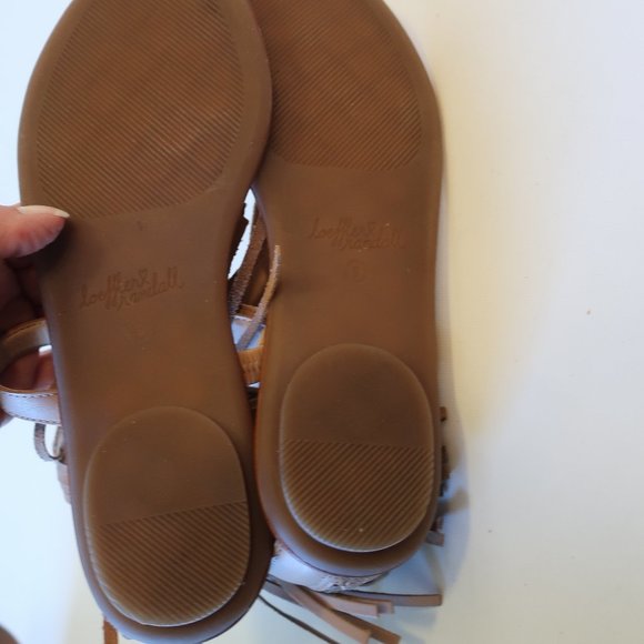 Womens Loeffler Randall Tan Leather Toe Thong Fringe Flat Sandal 9* - Picture 6 of 8